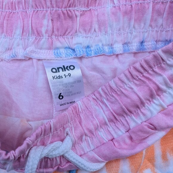 ANKO's Bright & Playful Tie-Dye ElasticWaist Girls Shorts Perfect for Summer Fun - Picture 6 of 9